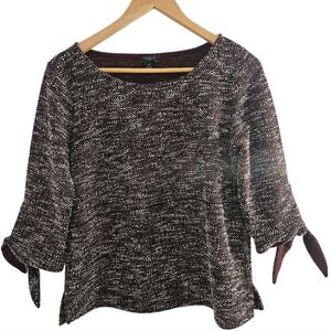 Ann Taylor Factory Knit Top with Tie Sleeves